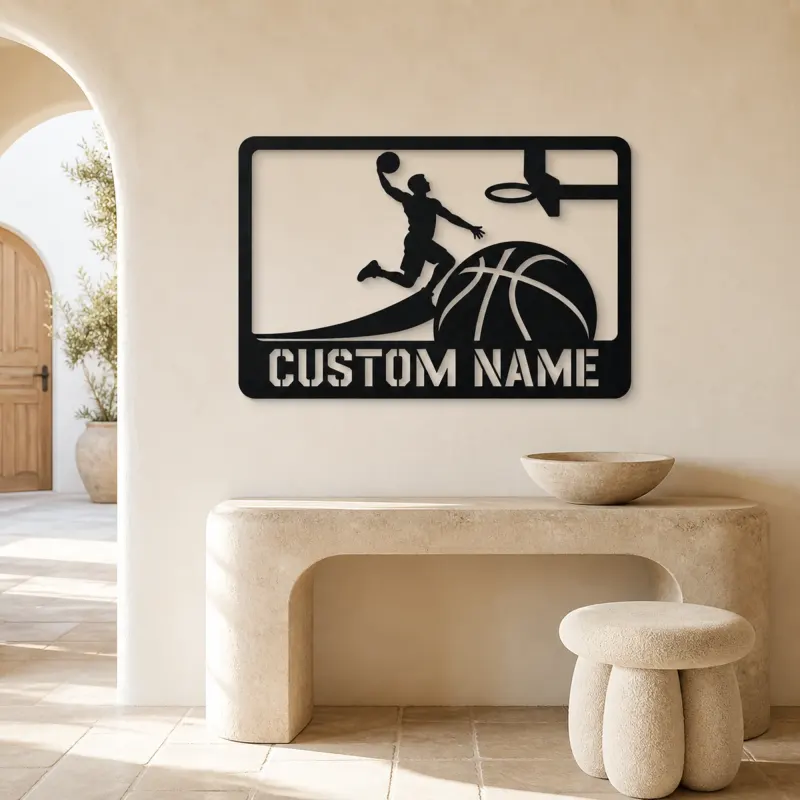 Personalized Basketball Slam Dunk Metal Wall Art - lifestyle view 3