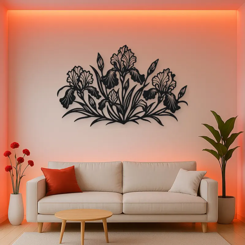 Iris Garden Metal Wall Art | Botanical Metal Wall Decor