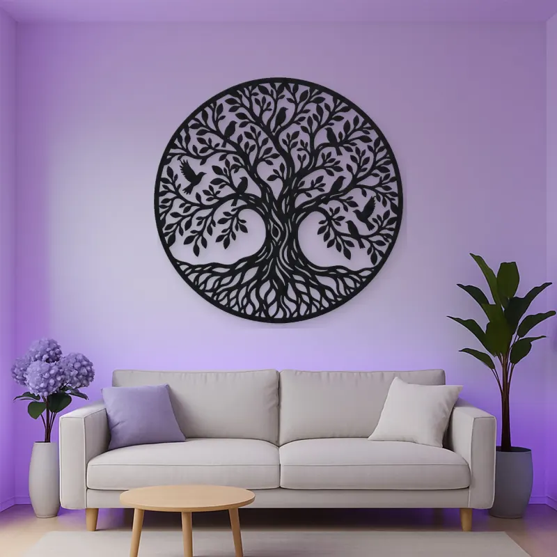 Tree with Birds Metal Wall Art | Wildlife Silhouette Decor