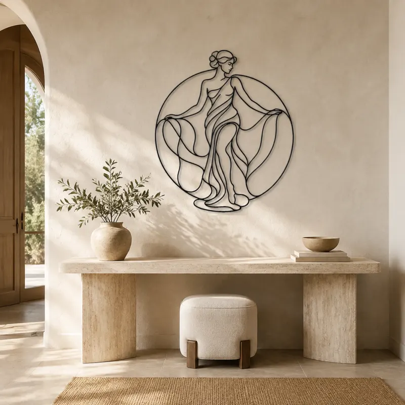 Classical Statue Muse Metal Wall Art | Classical Figure Wall Decor - lifestyle view 3