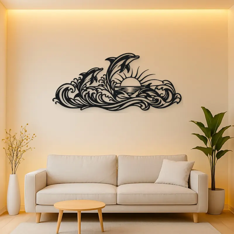 Dolphin Wave Dance Metal Wall Art | Coastal and Nautical Wall Decor