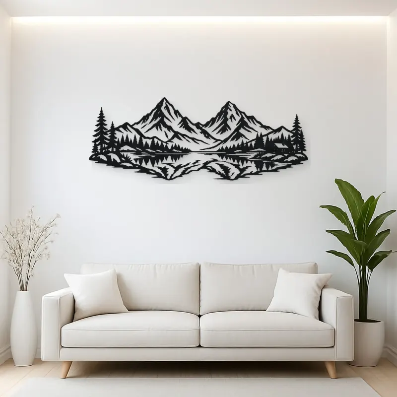 Twin Peaks Reflection Metal Wall Art | Modern Abstract Metal Decor