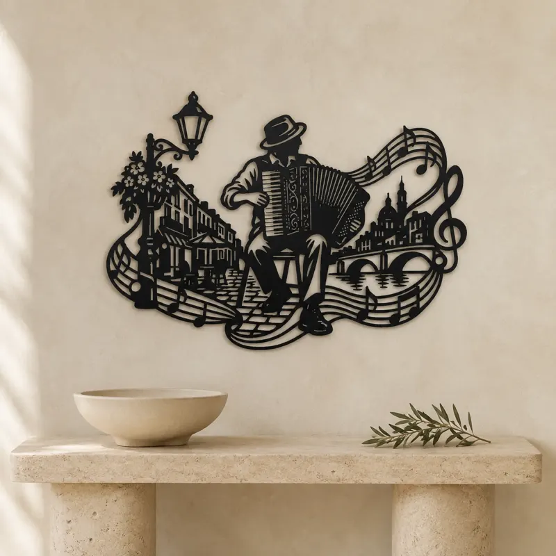 Accordion Street Music Metal Wall Art | Music Room Wall Decor - lifestyle view 3