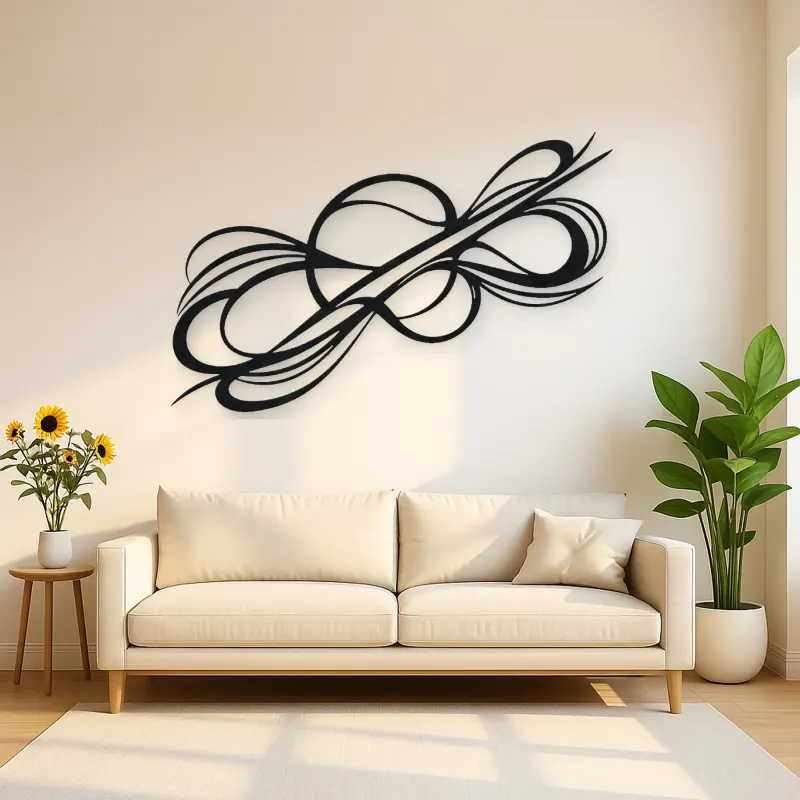 Dynamic Diagonal Flow Metal Wall Art | Modern Abstract Metal Decor