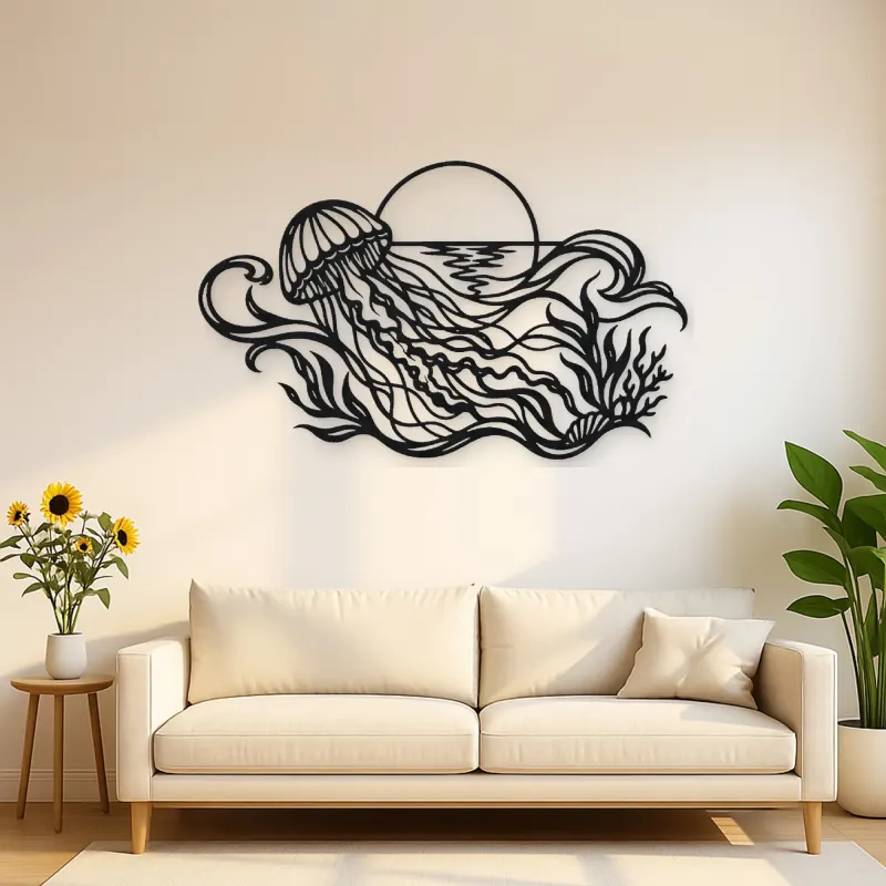Jellyfish Drift Metal Wall Art | Coastal and Nautical Wall Decor