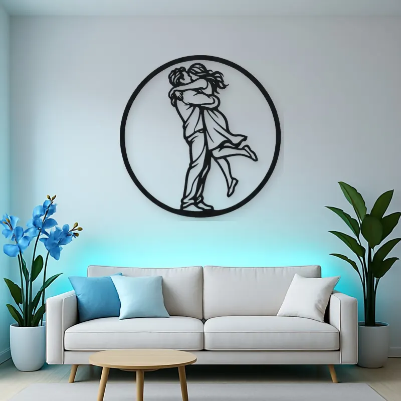 Long Distance Reunion Metal Wall Art | Romantic Couple Decor
