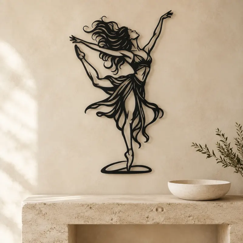 Dance of Freedom Metal Wall Art | Movement Silhouette Decor - lifestyle view 3