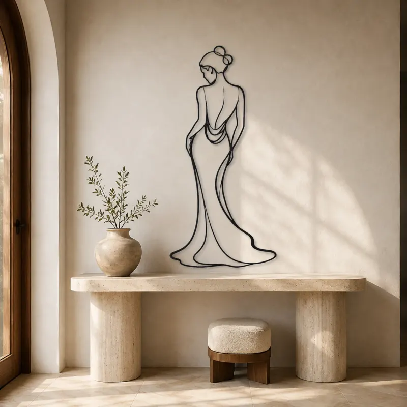 Fashion Back Silhouette Metal Wall Art | Fashion Figure Wall Decor - lifestyle view 3