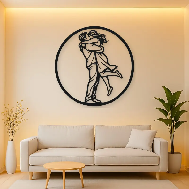 Long Distance Reunion Metal Wall Art | Romantic Couple Decor