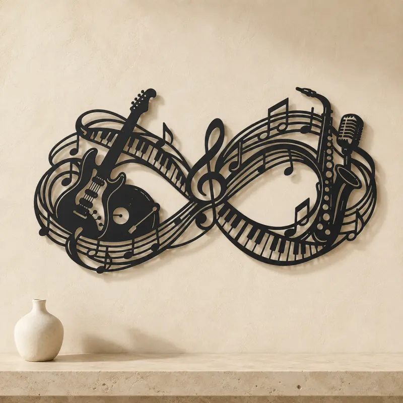 Infinite Melody Loop Metal Wall Art | Music Room Wall Decor - lifestyle view 3
