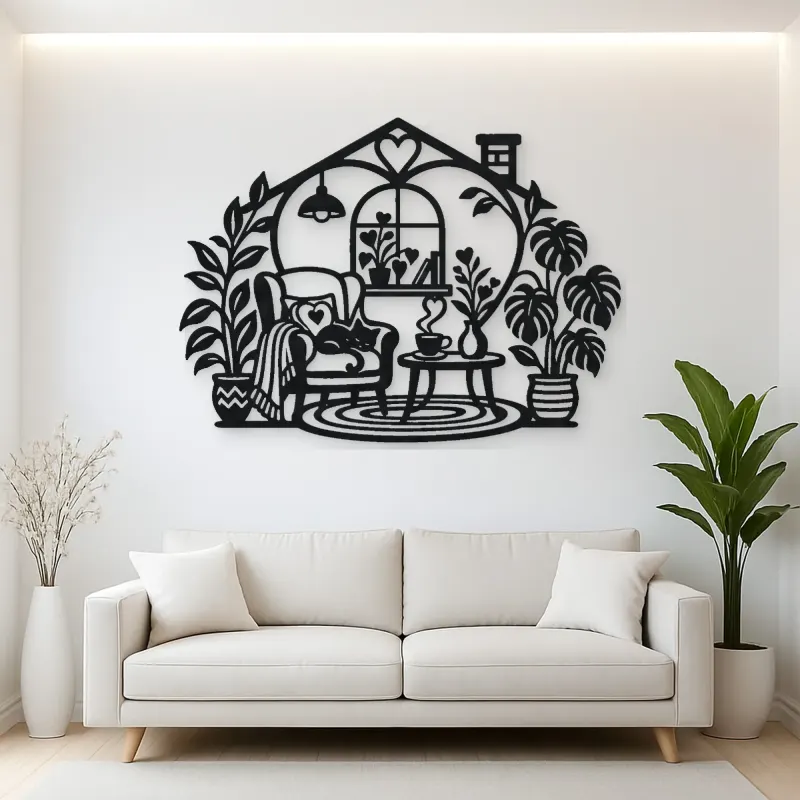 Home Sweet Heart Symbol Metal Wall Art | Cozy Home Metal Decor