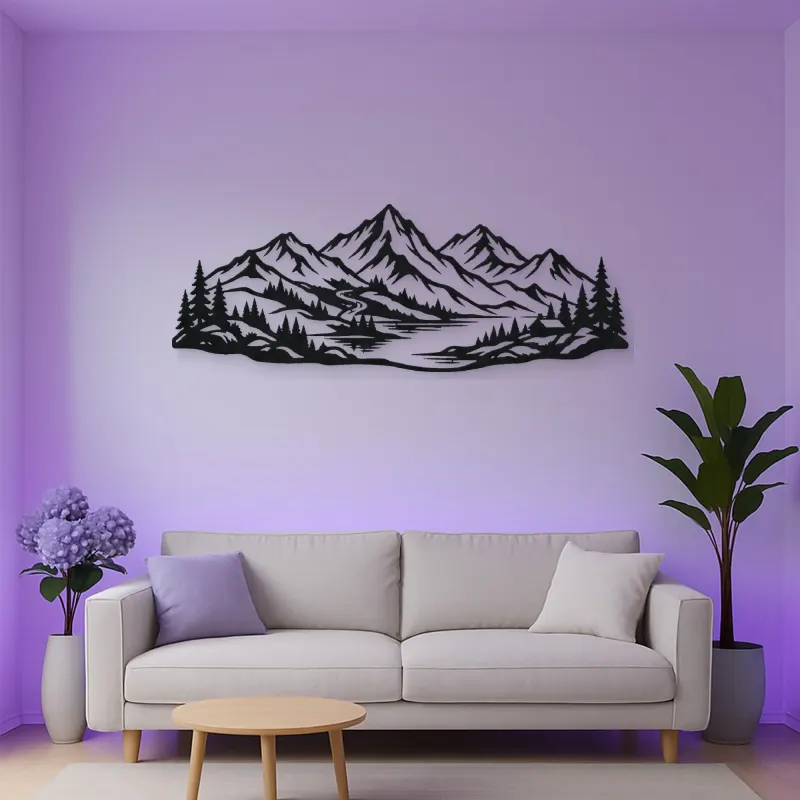 Soft Scandinavian Peaks Metal Wall Art | Modern Abstract Metal Decor