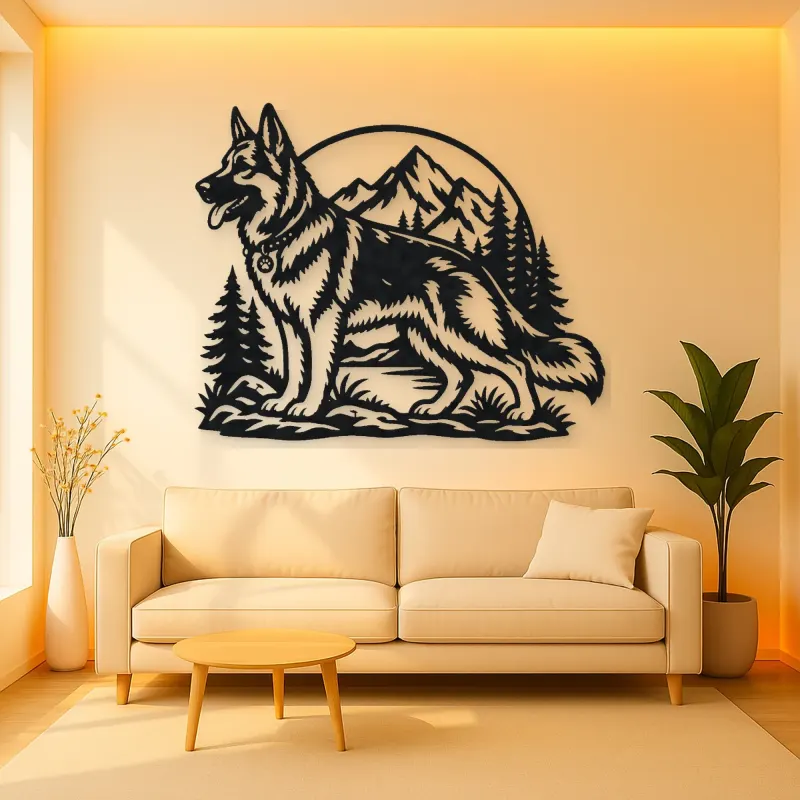 German Shepherd Profile Metal Wall Art | Pet Lover Silhouette Decor