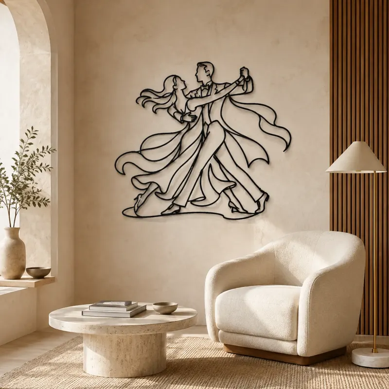 Quickstep Motion Metal Wall Art | Couple Dance Wall Decor - lifestyle view 5
