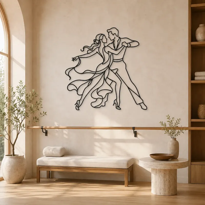 Décoration murale en métal "Rumba Body Line" | Décor mural couple dansant