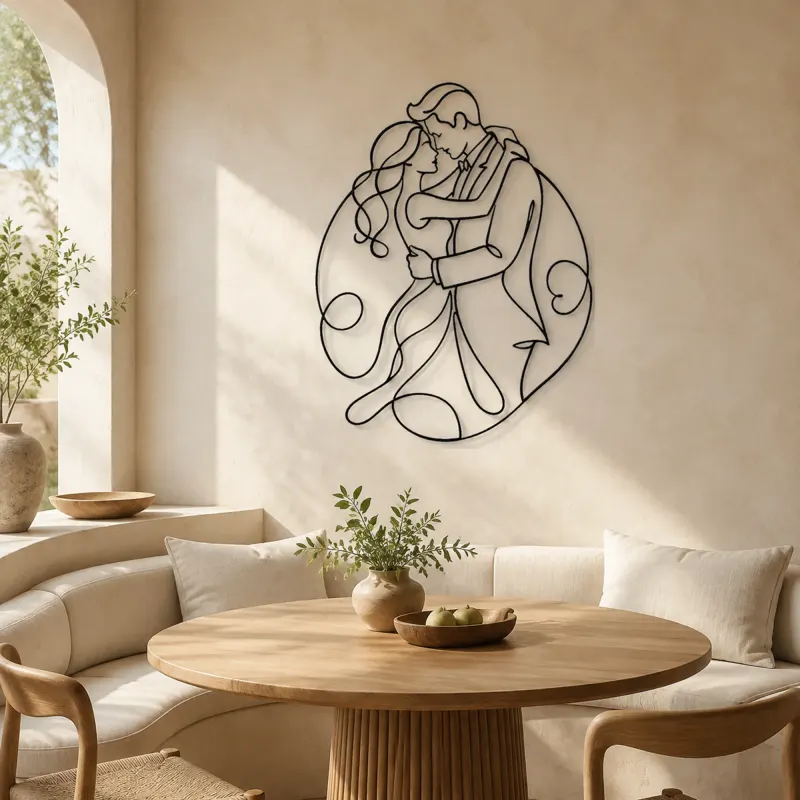 Intertwined Arms Pair Metal Wall Art | Romantic Couple Decor - lifestyle view 3