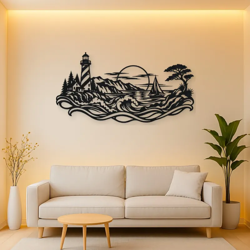 Lighthouse Coastline Metal Wall Art | Coastal and Nautical Wall Decor