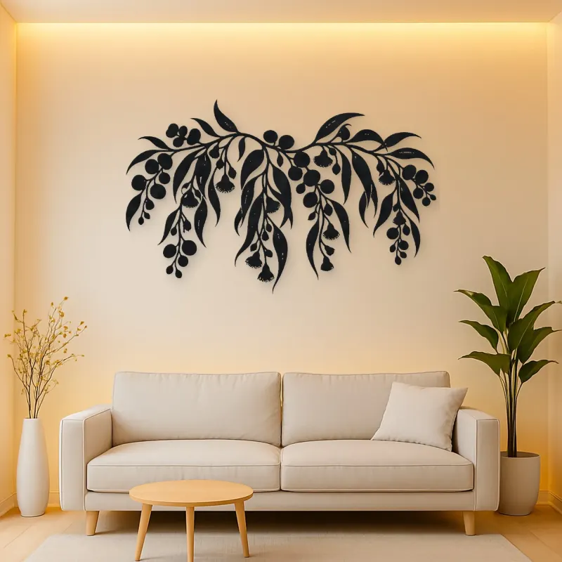 Eucalyptus Cascade Metal Wall Art | Botanical Metal Wall Decor