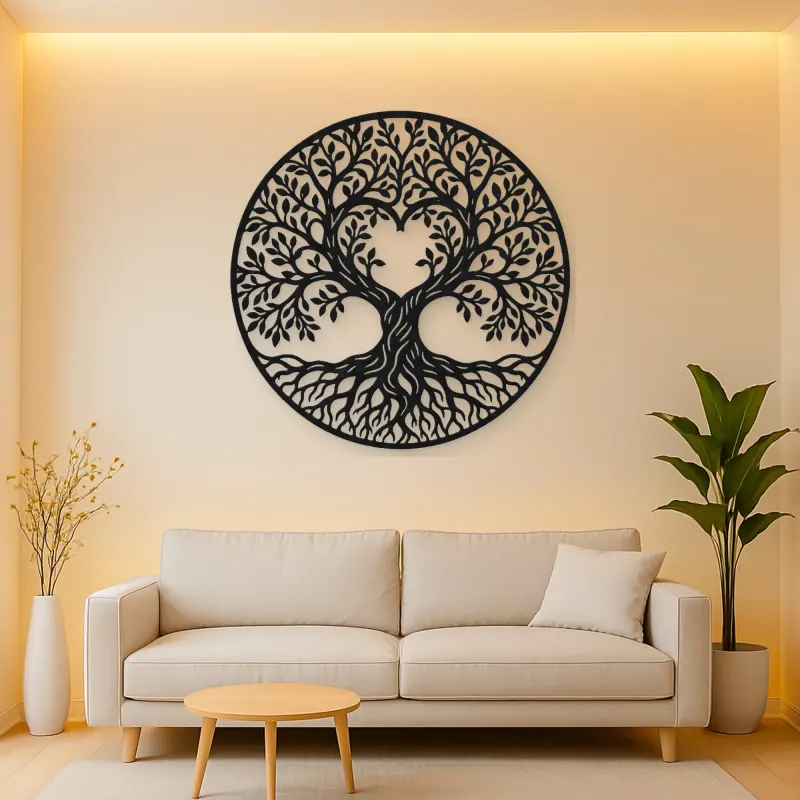 Heart Shaped Tree Metal Wall Art | Botanical Metal Wall Decor