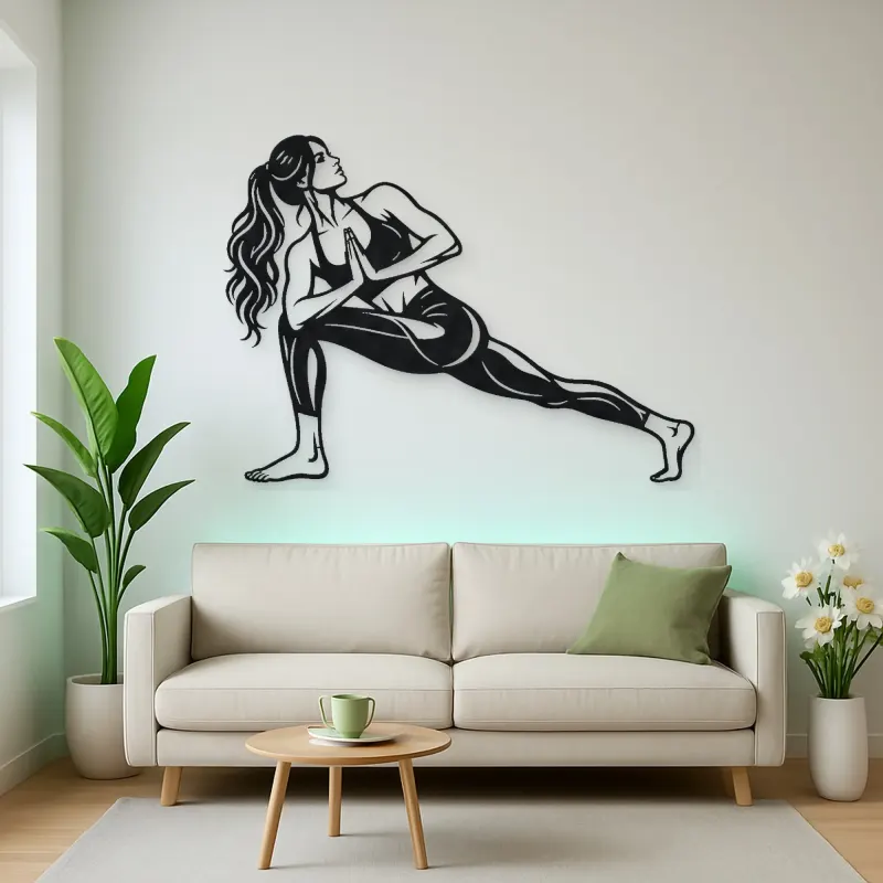 Twisted Lunge Metal Wall Art | Movement Silhouette Decor