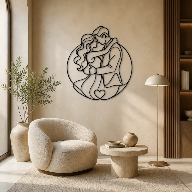 Promise Ring Couple Metal Wall Art | Romantic Couple Decor - lifestyle view 5