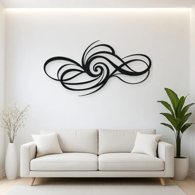 Minimal Spiral Motion Metal Wall Art | Modern Abstract Metal Decor