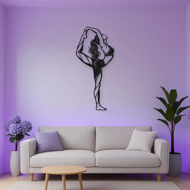 Standing Backbend Metal Wall Art | Movement Silhouette Decor