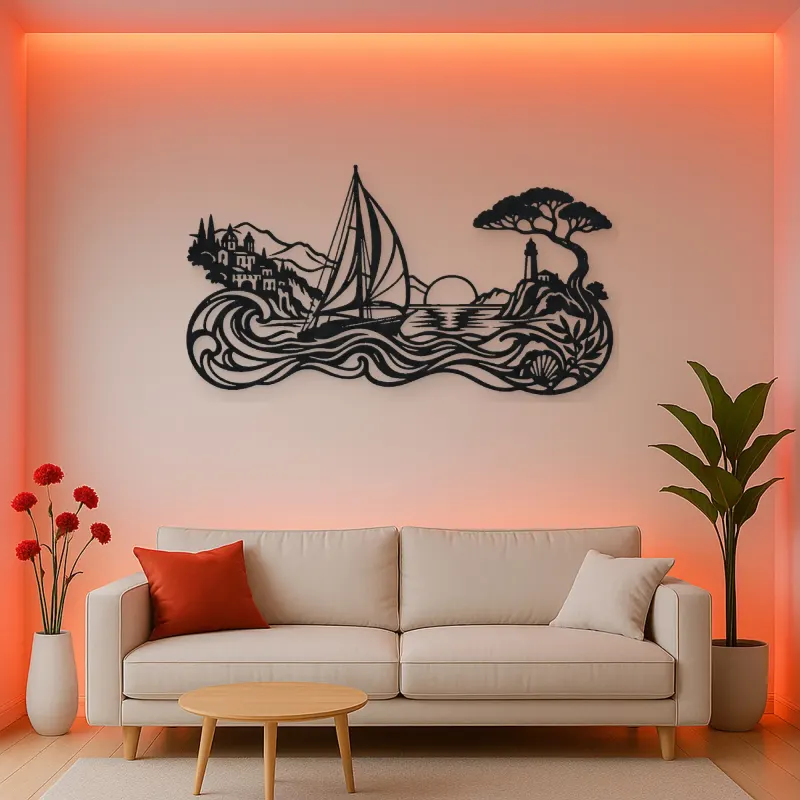 Mediterranean Sail Metal Wall Art | Coastal and Nautical Wall Decor