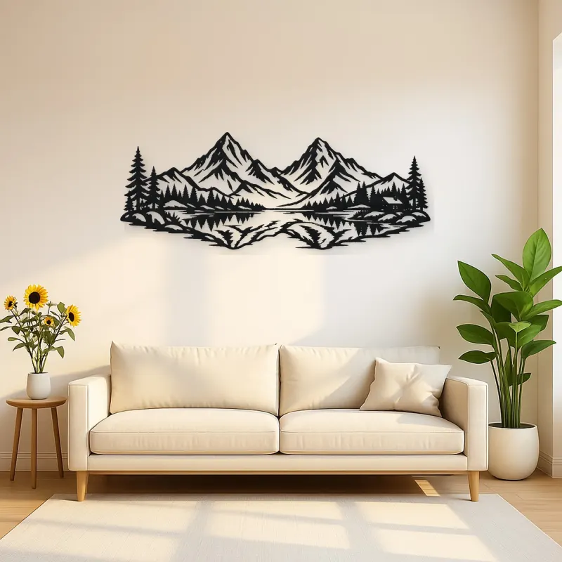 Twin Peaks Reflection Metal Wall Art | Modern Abstract Metal Decor