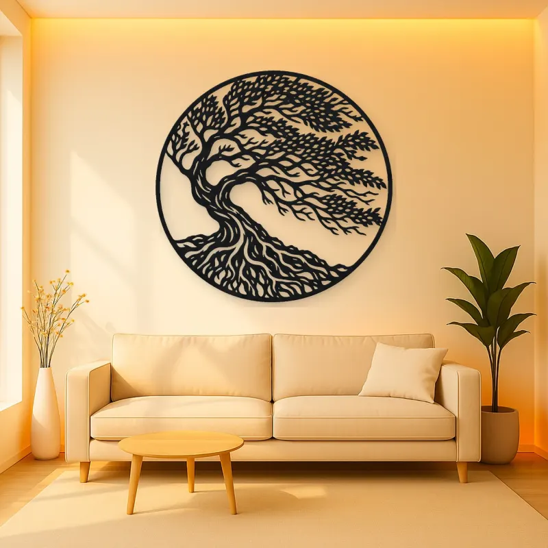 Windblown Tree Metal Wall Art | Botanical Metal Wall Decor