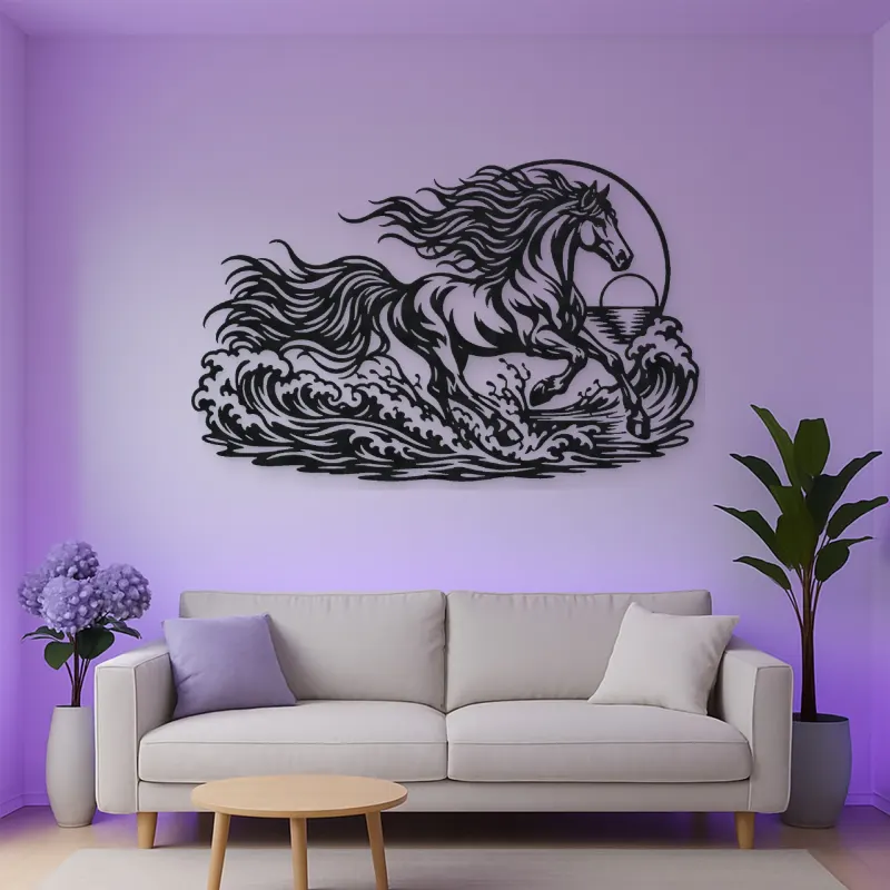 Horse Ocean Gallop Metal Wall Art | Equestrian Wall Decor