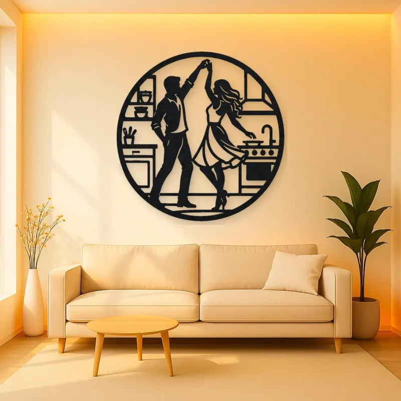 Dancing in Kitchen Metal Wall Art | Cozy Home Metal Decor