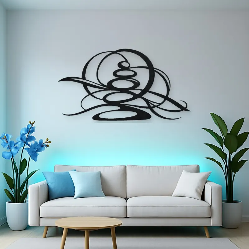 Zen Stone Arcs Metal Wall Art | Modern Abstract Metal Decor