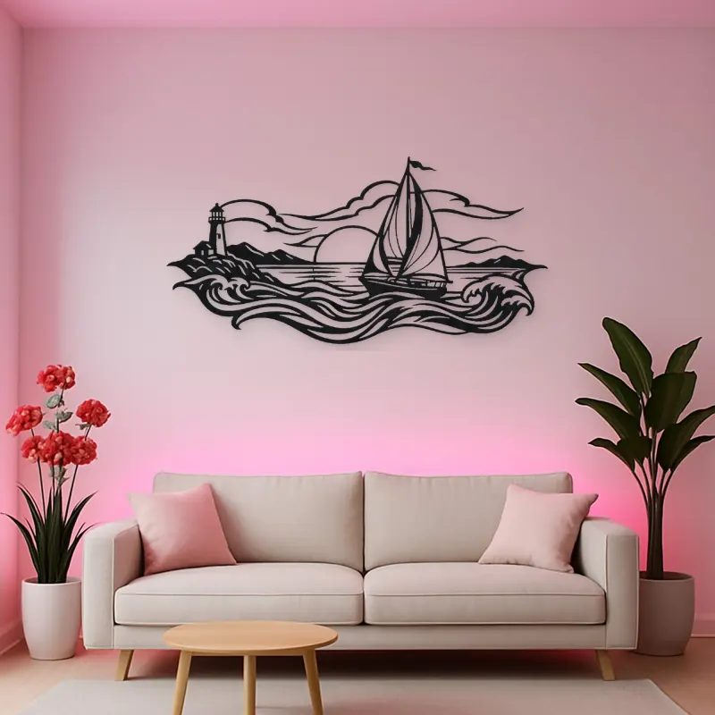 Sailboat Horizon Metal Wall Art | Coastal and Nautical Wall Decor