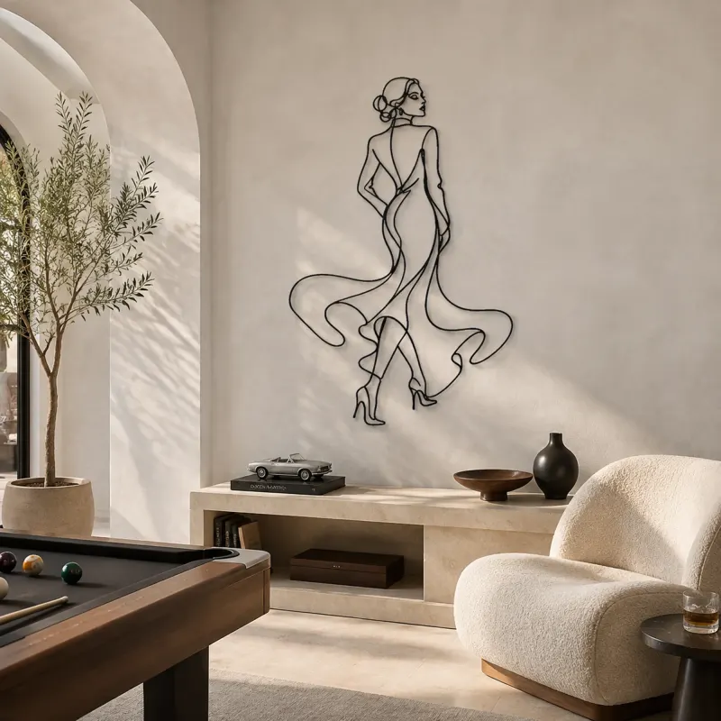 Red Carpet Turn Metal Wall Art | Fashion Figure Wall Decor - lifestyle view 4