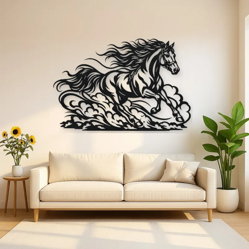 Galloping Dust Flow Metal Wall Art | Equestrian Wall Decor