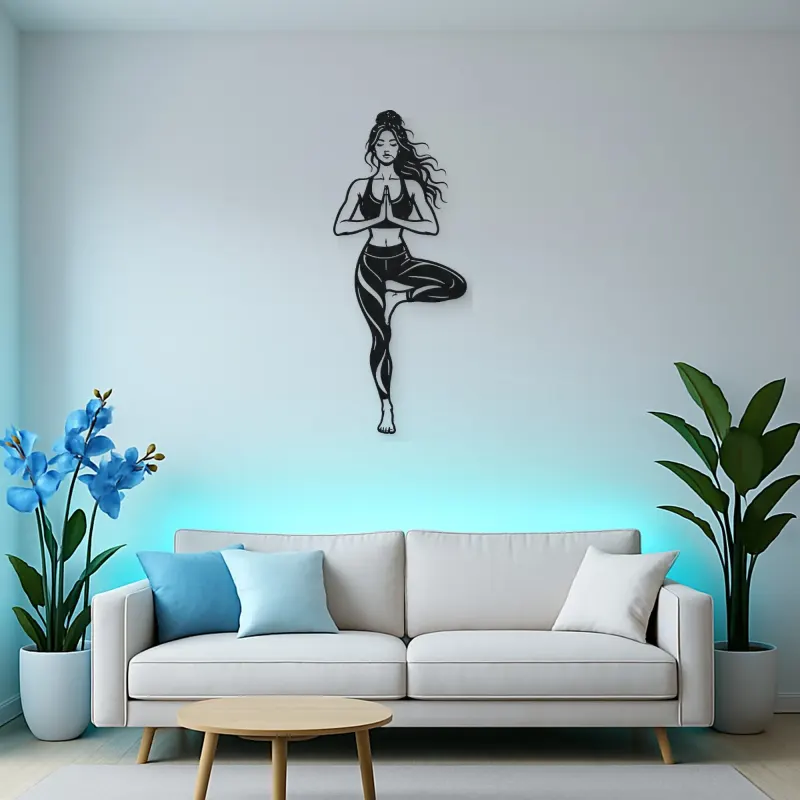 Tree Pose Balance Metal Wall Art | Movement Silhouette Decor