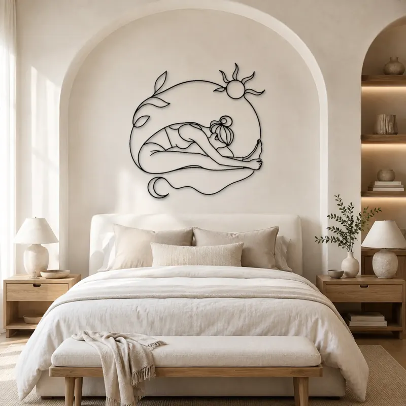 Seated Forward Fold Metal Wall Art | Yoga and Meditation Wall Decor - lifestyle view 2