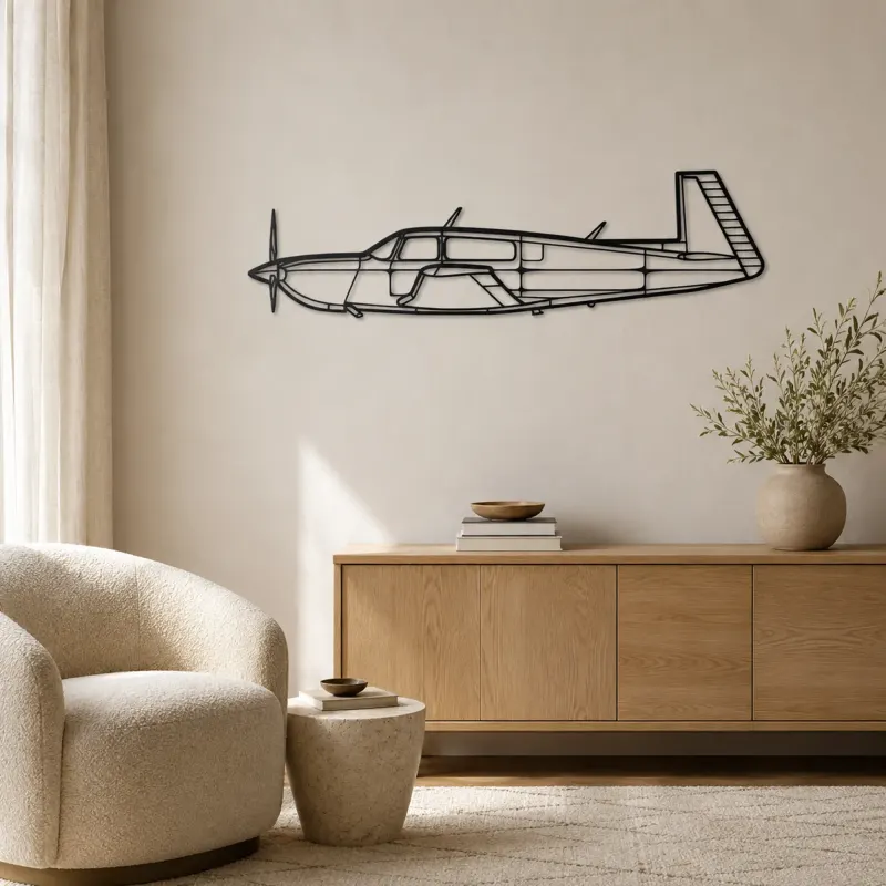 M20M Airplane Silhouette Metal Wall Art, Metal Aircraft Silhouette, Aviation Wall Decor, Aviator Decor - lifestyle view 5