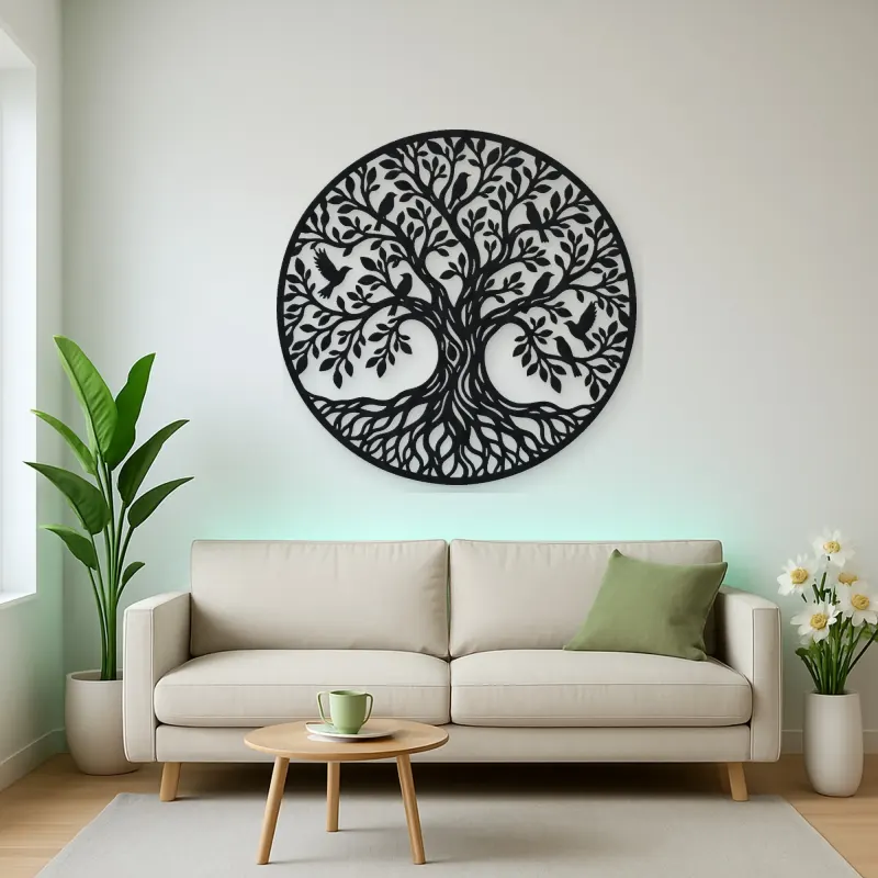 Tree with Birds Metal Wall Art | Wildlife Silhouette Decor