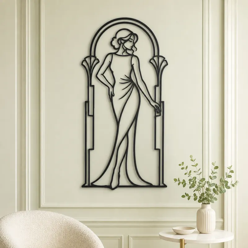 Fashion Arch Pose Metal Wall Art | Movement Silhouette Decor - lifestyle view 2