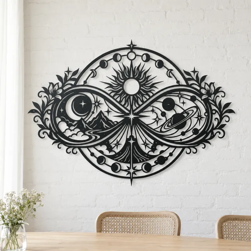 Infinite Celestial Loop Metal Wall Art | Celestial Boho Wall Decor - lifestyle view 4