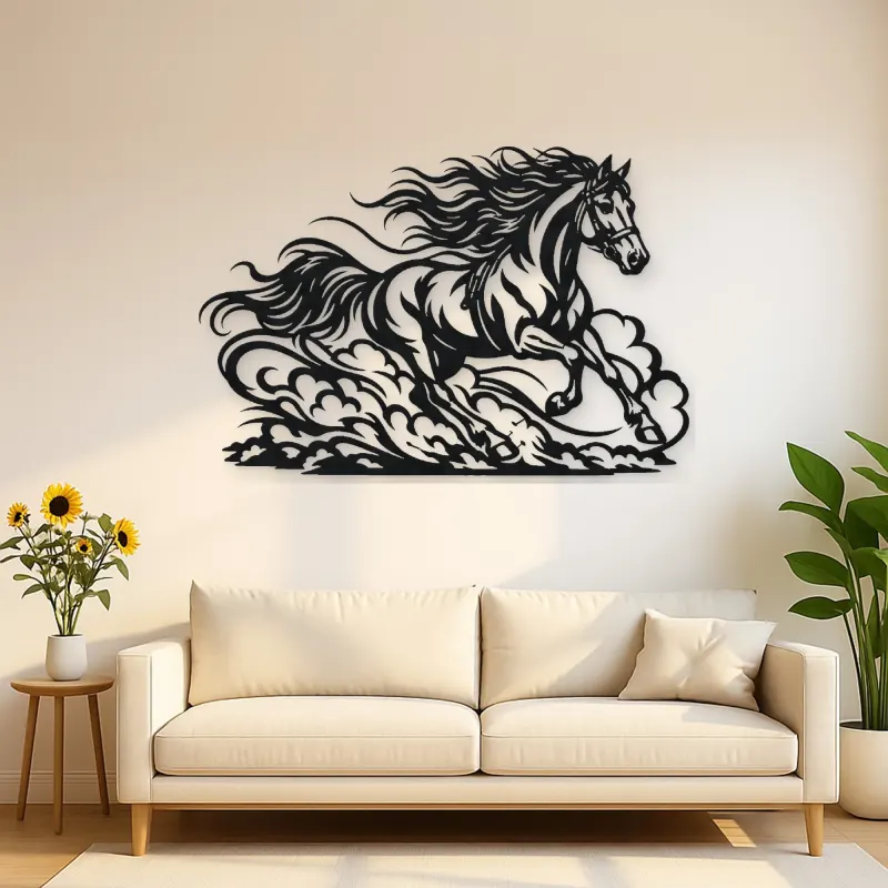 Galloping Dust Flow Metal Wall Art | Equestrian Wall Decor