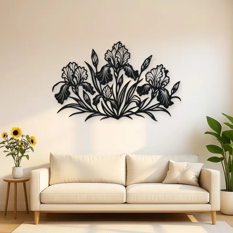 Iris Garden Metal Wall Art | Botanical Metal Wall Decor