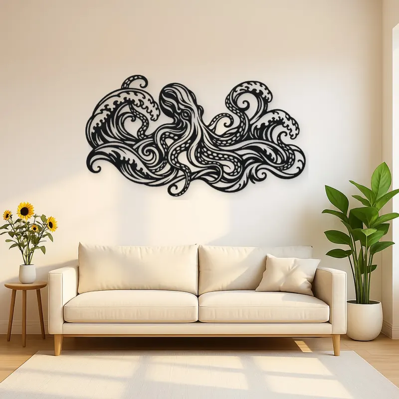 Octopus Flow Metal Wall Art | Coastal and Nautical Wall Decor