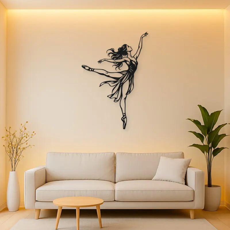 Graceful Arabesque Metal Wall Art | Movement Silhouette Decor