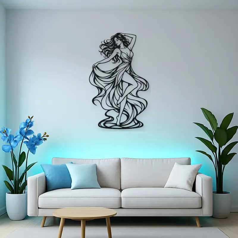 Freeform Dance Muse Metal Wall Art | Movement Silhouette Decor