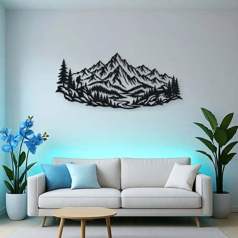 Jagged Adventure Range Metal Wall Art | Nature Silhouette Decor