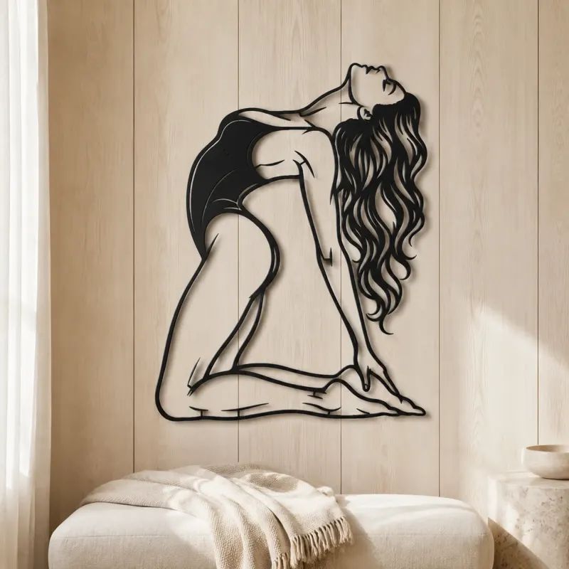 Arched Back Pose Metal Wall Art | Movement Silhouette Decor - lifestyle view 5
