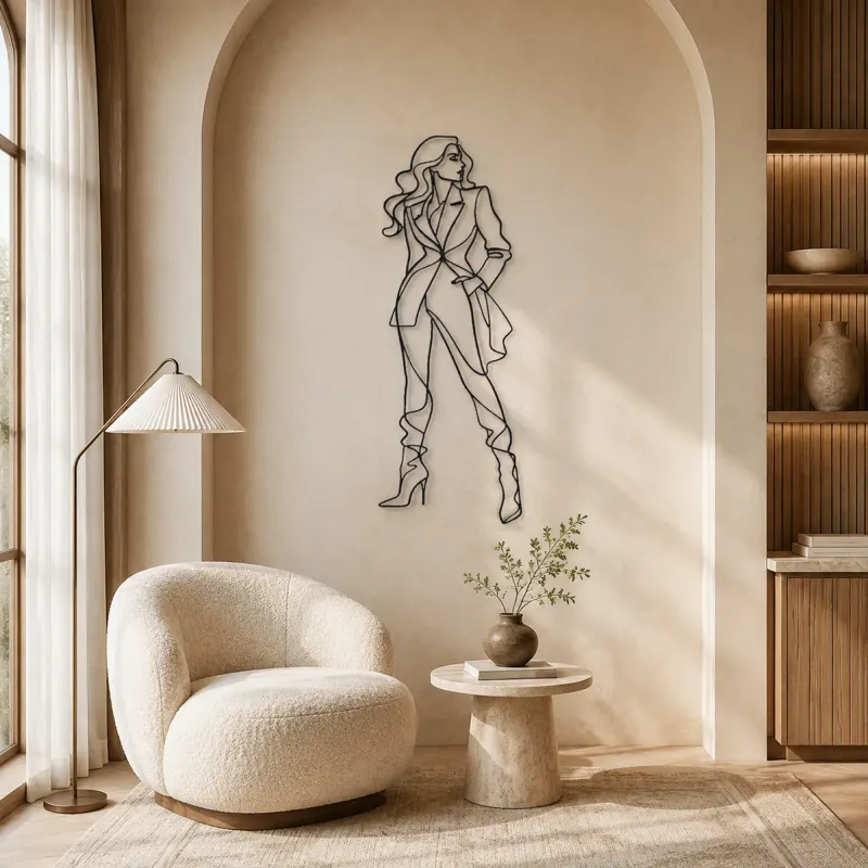 Fashion Boots Pose Metal Wall Art | Fashion Figure Wall Decor - lifestyle view 5
